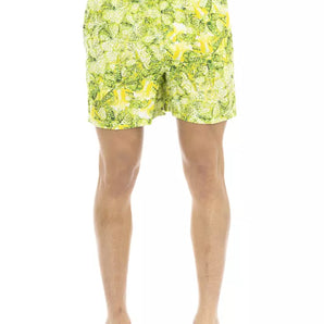 Just Cavalli Green Polyester Men's Swimwear Shorts