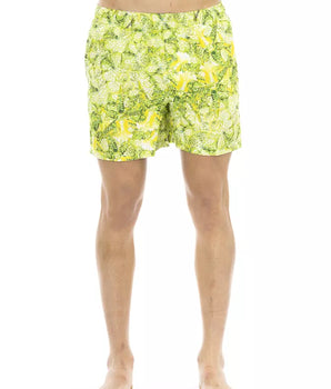 Just Cavalli Green Polyester Men Swim Short