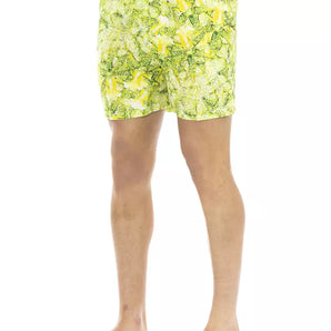 Just Cavalli Green Polyester Men's Swimwear Shorts