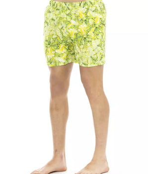 Just Cavalli Green Polyester Men Swim Short