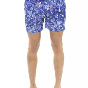 Just Cavalli Light Blue Polyester Men Swimwear