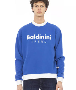 Baldinini Trend Blue Cotton Men Sweater