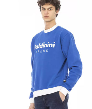 Baldinini Trend Blue Cotton Men Sweater