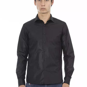 Baldinini Trend Black Polyester Men Shirt