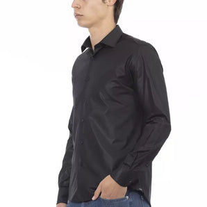 Baldinini Trend Black Polyester Men Shirt