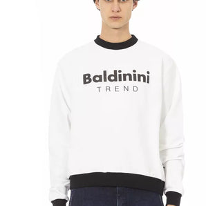 Baldinini Trend White Cotton Men Sweater