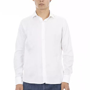 Baldinini Trend Camisa elegante de algodón blanca de corte slim