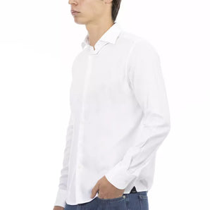 Baldinini Trend Camisa elegante de algodón blanca de corte slim