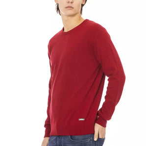 Baldinini Trend Red Wool Men Sweater