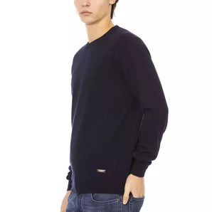 Baldinini Trend Blue Wool Men Sweater