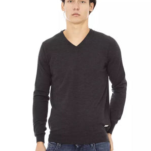 Baldinini Trend Gray Fabric Men Sweater