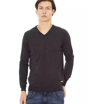 Baldinini Trend Gray Fabric Men Sweater Baldinini Trend 