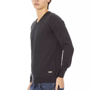 Baldinini Trend Gray Fabric Men Sweater