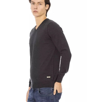 Baldinini Trend Gray Fabric Men Sweater Baldinini Trend 