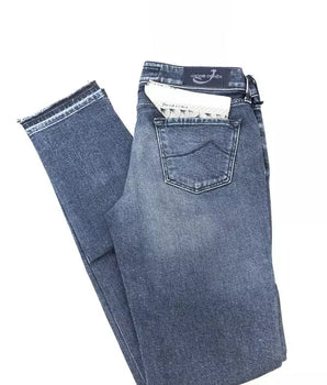Jacob Cohen Blue Cotton Women Jeans with Pony Skin Label Jacob Cohen 