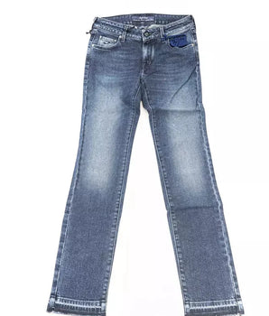 Jacob Cohen Blue Cotton Women Jeans with Pony Skin Label Jacob Cohen 