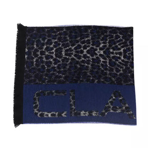 Cavalli Class Blue Wool Men Scarf