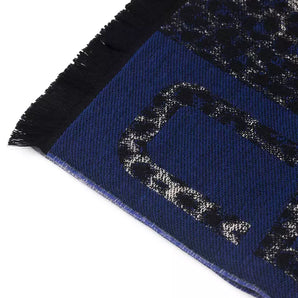 Cavalli Class Blue Wool Men Scarf