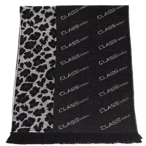 Cavalli Class Black Wool Men Scarf