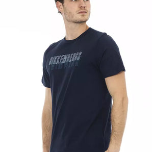 Bikkembergs Army Print Logo Tee in Pure Cotton