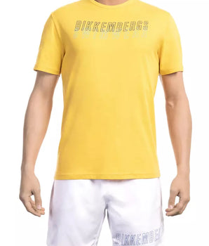 Bikkembergs Yellow Cotton Men T-Shirt