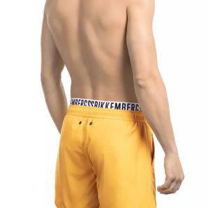 Bikkembergs Orange Polyester Men Swim Short