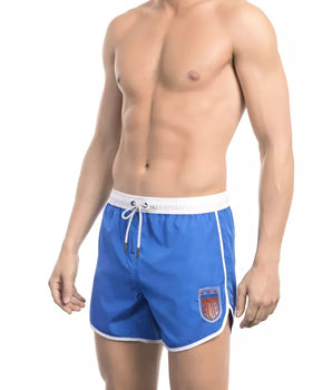 Bikkembergs Blue Polyester Men Swim Short