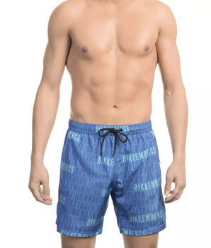 Bikkembergs Blue Polyester Men Swim Short