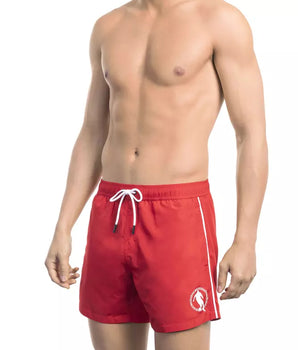 Bikkembergs Red Polyester Men Swim Short