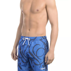 Bikkembergs Blue Polyester Men Swim Short