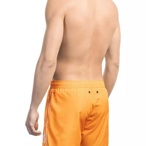 Bikkembergs Orange Polyester Mens Swim Short