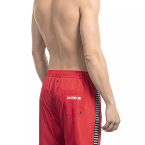 Bikkembergs Red Polyester Men Swim Short