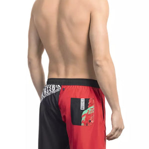 Bikkembergs Red Polyester Men Swim Short