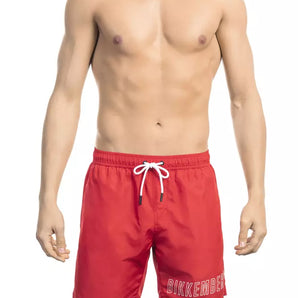 Bikkembergs Red Polyester Men Swim Short