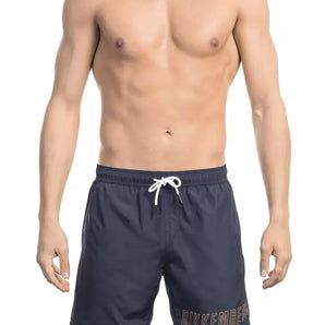 Bikkembergs Blue Polyester Men Swim Short