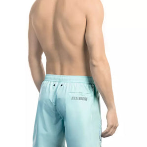 Bikkembergs Light Blue Polyester Men Swim Short