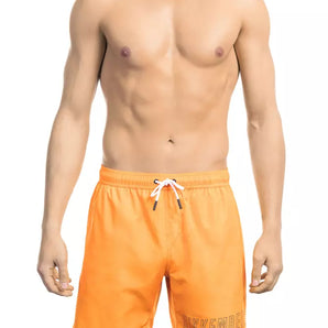 Bikkembergs Orange Polyester Men Swim Short