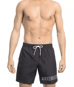 Bikkembergs Black Polyester Men Swim Short