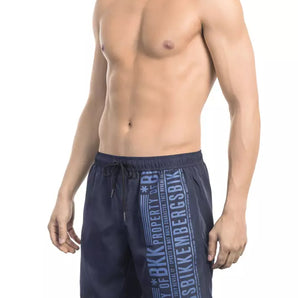 Bikkembergs Chic Blue Printed Swim Shorts