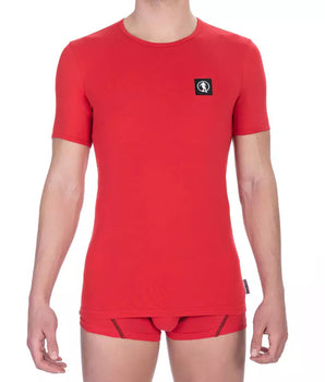 Bikkembergs Red Cotton Men T-Shirt Bikkembergs 