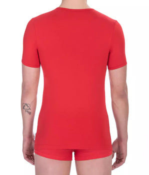 Bikkembergs Red Cotton Men T-Shirt Bikkembergs 