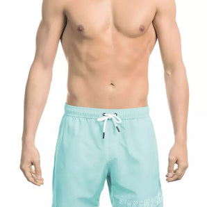 Bikkembergs Light Blue Polyester Men Swim Short