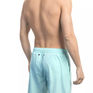 Bikkembergs Light Blue Polyester Men Swim Short