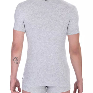 Bikkembergs Gray Cotton Men TShirt