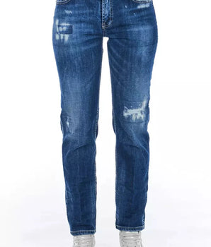 Frankie Morello Blue Cotton Women's Jeans Frankie Morello 