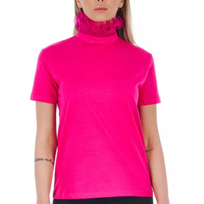 Frankie Morello Pink Cotton Tops &amp; T-Shirt