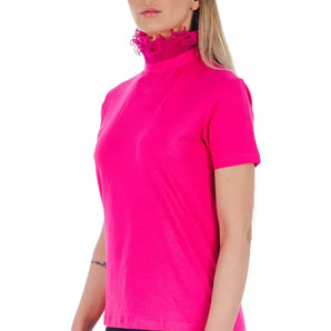 Frankie Morello Pink Cotton Tops &amp; T-Shirt