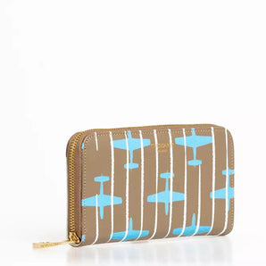 Trussardi Elegant Striped Zip Leather Wallet Trussardi 