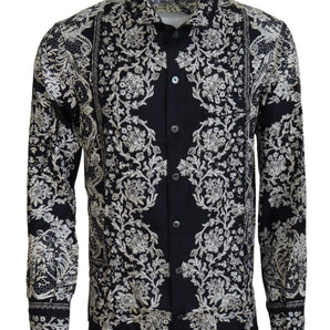 Dolce & Gabbana Elegant Satin Floral Baroque Shirt