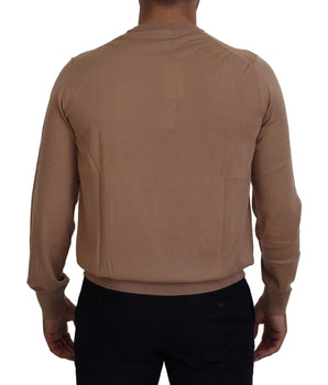 Dolce & Gabbana Beige Cashmere Crown Logo Pullover Sweater